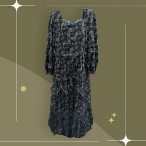 ✨ NWT Ivy City Co Catherine Dress In Dark Floral Size Extra Large